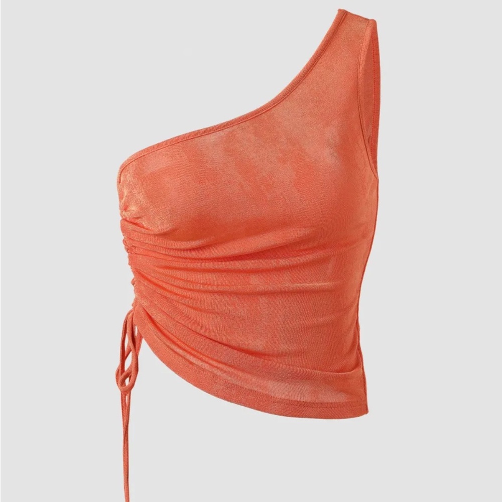 Cider One-Shoulder Orange Crop Top